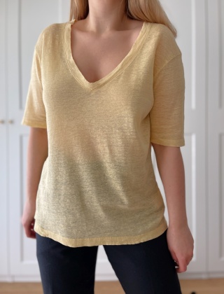 Lniany t-shirt H&M - XL