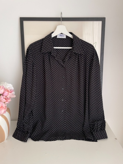 Koszula w grochy VINTAGE, wiskoza - XL/XXL