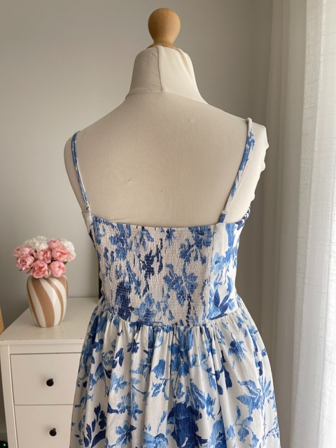 Sukienka H&M, len i wiskoza - XS/S