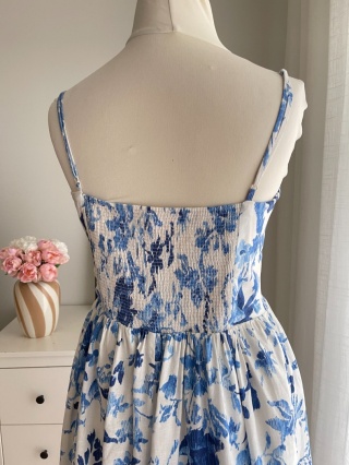 Sukienka H&M, len i wiskoza - XS/S