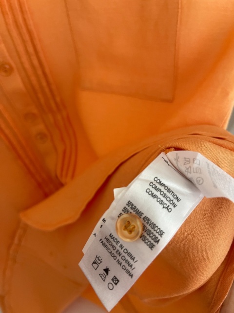 Pomarańczowa koszula, ramia i wiskoza - XL