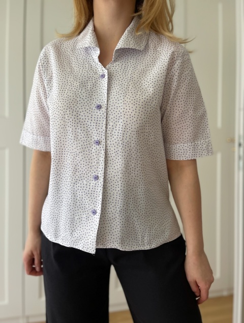Koszula w kropki, 100% bawełna - M/L
