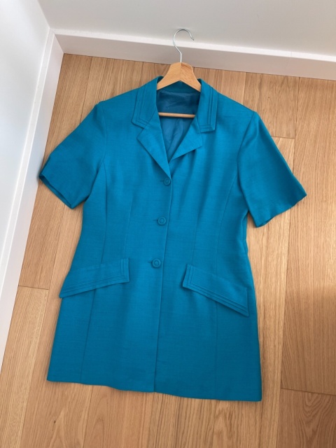 Żakiet marynarka VINTAGE, wiskoza i len - M/L