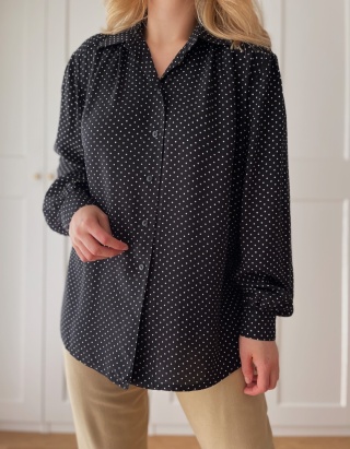 Koszula w grochy VINTAGE, wiskoza - XL/XXL