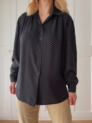 Koszula w grochy VINTAGE, wiskoza - XL/XXL