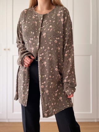 Dłuzsza koszula vintage, wiskoza - XL/3XL