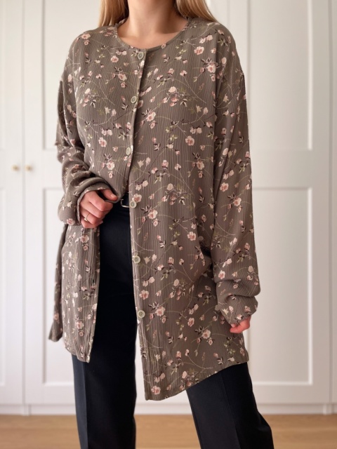 Dłuzsza koszula vintage, wiskoza - XL/3XL