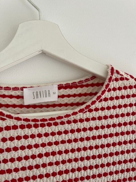 Sweter z falbanką SAVIDA, bawełna, syntetyk, wiskoza - S/M
