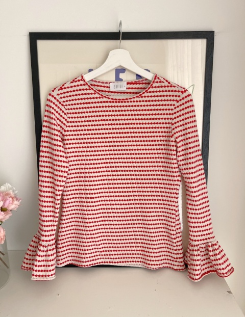 Sweter z falbanką SAVIDA, bawełna, syntetyk, wiskoza - S/M
