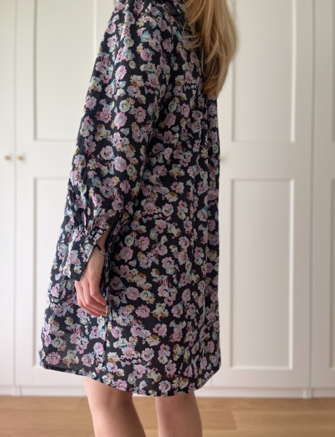 Sukienka w łączkę, 100% bawełna - M/L