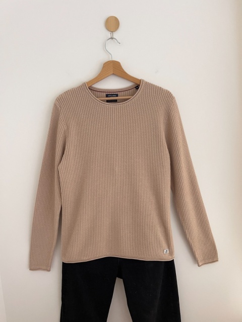 Wafelkowy sweter JACK&JONES, 50% bawełna organiczna - L unisex