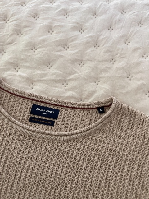 Wafelkowy sweter JACK&JONES, 50% bawełna organiczna - L unisex