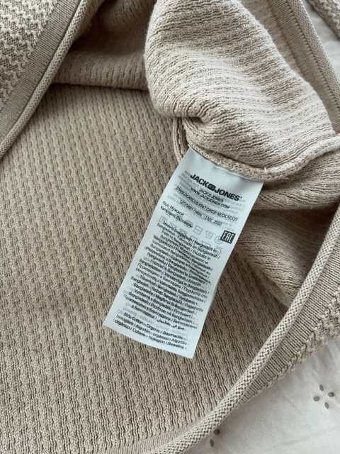 Wafelkowy sweter JACK&JONES, 50% bawełna organiczna - L unisex