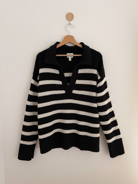 Sweter w paski H&M, 60% bawełna - L/XL