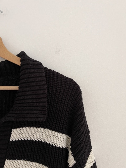 Sweter w paski H&M, 60% bawełna - L/XL