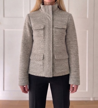 Szara kurtka WHITE LABEL, 61% wełna - M/L