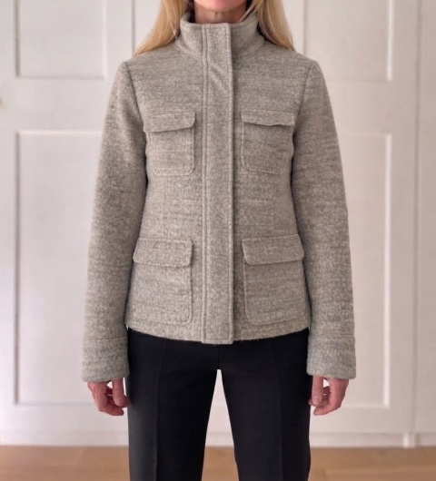 Szara kurtka WHITE LABEL, 61% wełna - M/L