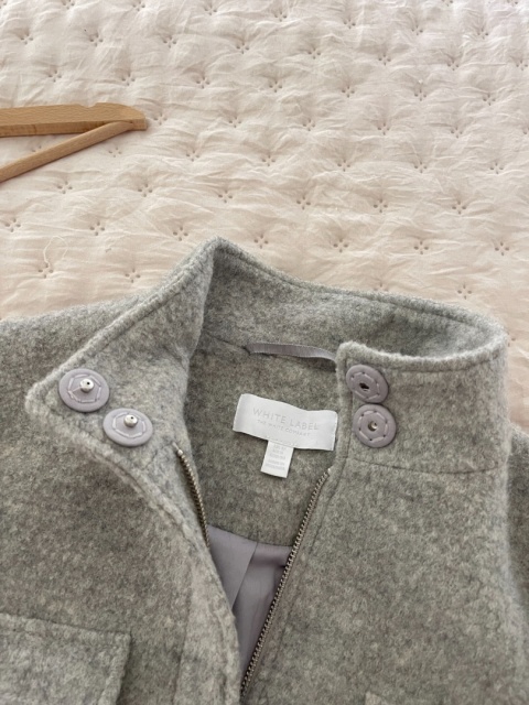 Szara kurtka WHITE LABEL, 61% wełna - M/L