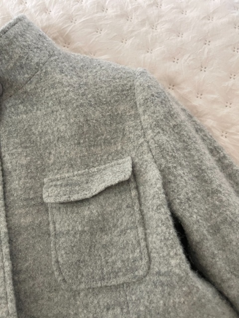 Szara kurtka WHITE LABEL, 61% wełna - M/L