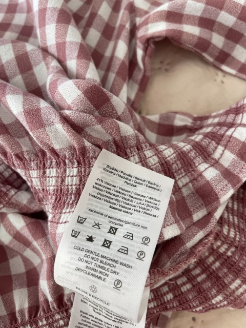 Bluzka w kratkę, bawełna i wiskoza - S/M