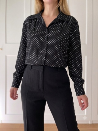Koszula w grochy VINTAGE, wiskoza - XL/XXL