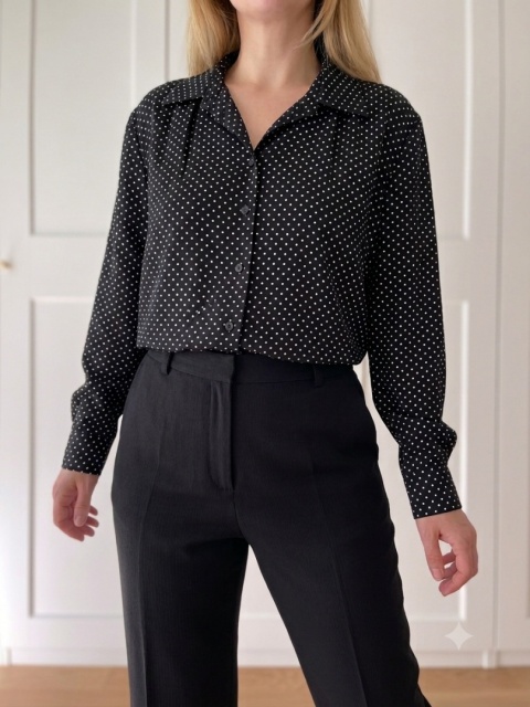 Koszula w grochy VINTAGE, wiskoza - XL/XXL