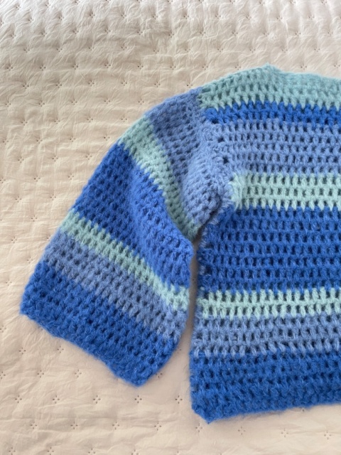 Miękki sweter handmade, 100% wełna - M/XL