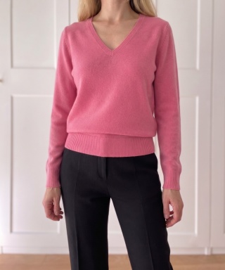 Rózowy sweter M&S, 100% wełna - M/L