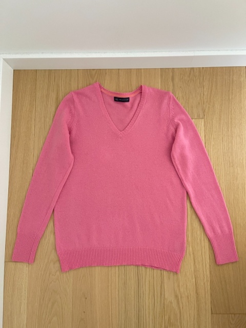 Rózowy sweter M&S, 100% wełna - M/L