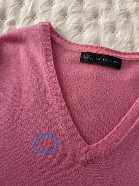 Rózowy sweter M&S, 100% wełna - M/L