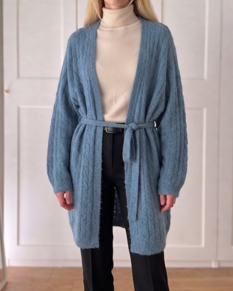 Kardigan 50% moher, XL/3XL oversize