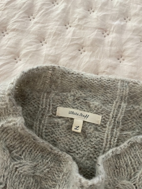 Szare poncho WHITE STUFF, wool blend - L/XXL