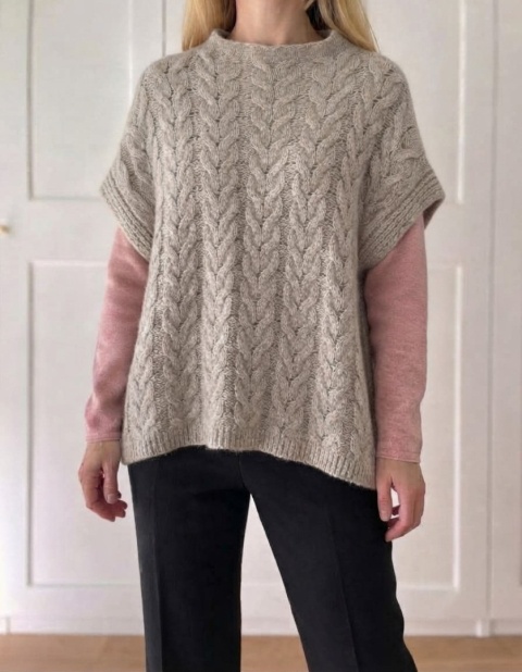 Szare poncho WHITE STUFF, wool blend - L/XXL
