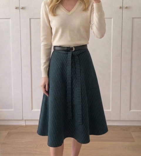 Spódnica VINTAGE, 100% wełna - XS