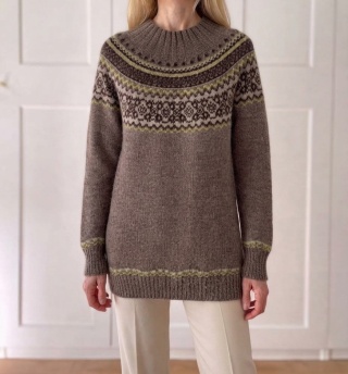 Sweter HANDMADE, 100% wełna - M