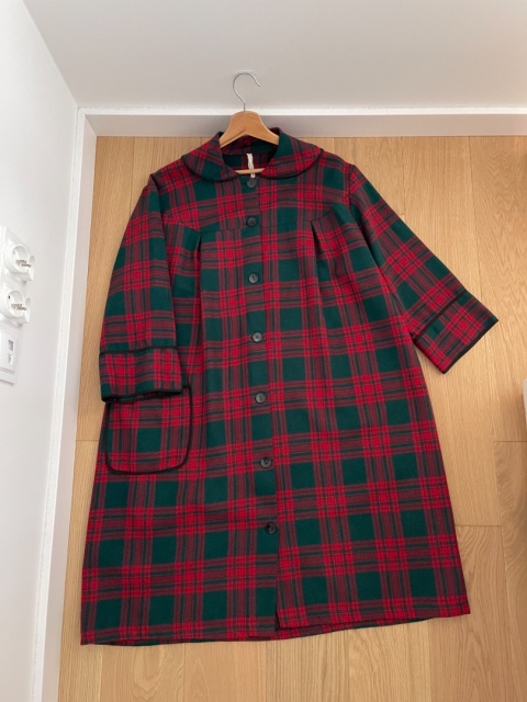Cienki płaszcz / narzutka 100% wełna - M/XXL