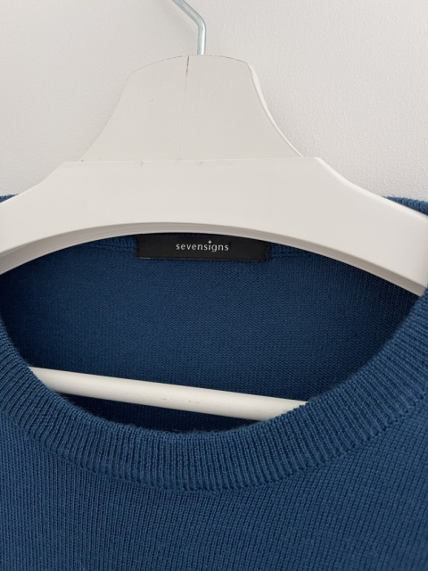 Niebieski sweter 100% wełna znak Woolmark, XL/XXL oversize unisex