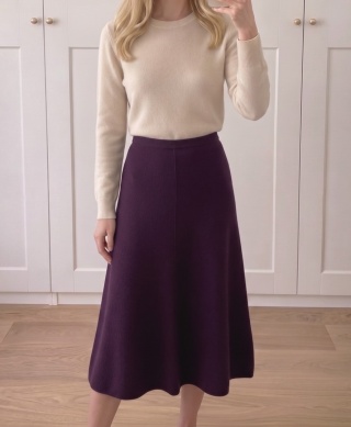 Spódnica midi M&S, 50% wełna merino - M/L
