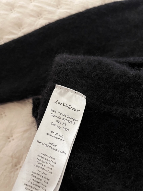 Kardigan IN WEAR, moher i wełna blend - XS/M