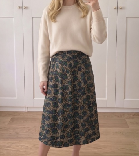 Spódnica vintage, 100% wełna - S/M